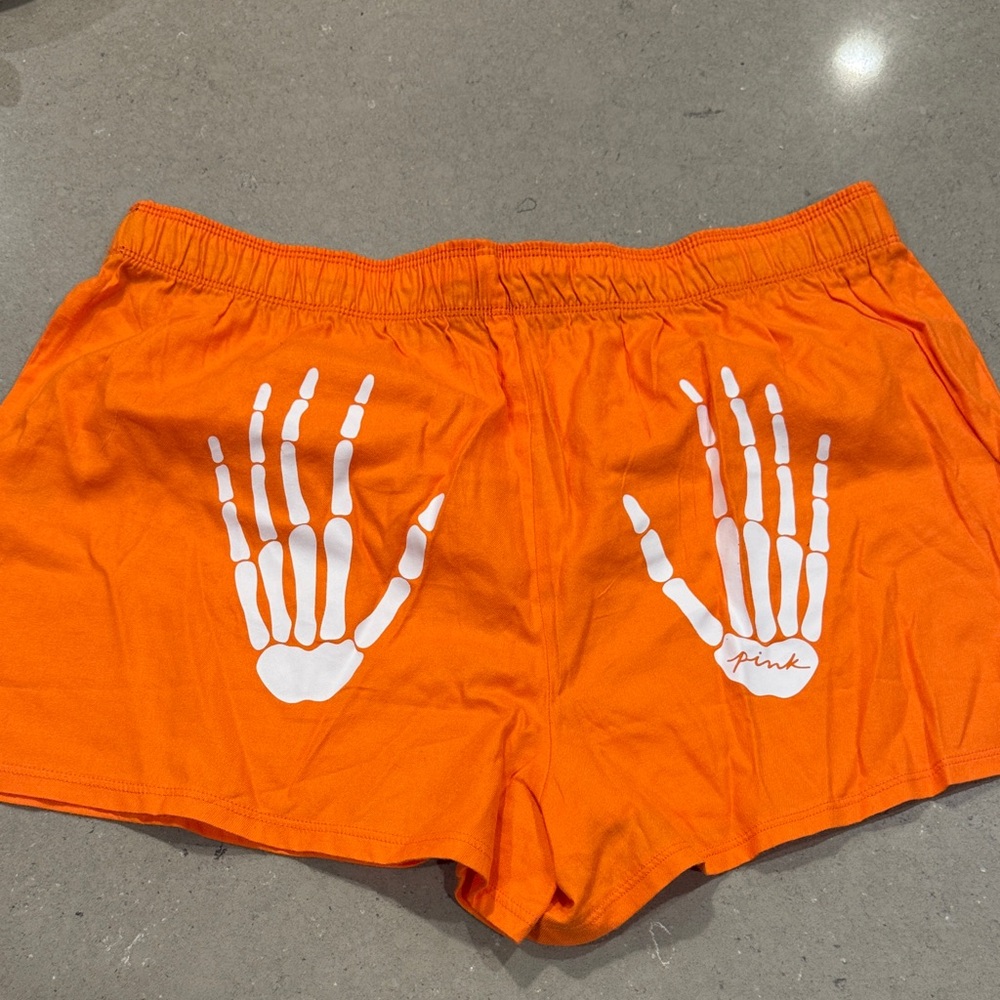 PINK Victoria's Secret Orange and Pink Boxer Shorts Bundle size Medium and Large - Picture 6 of 12